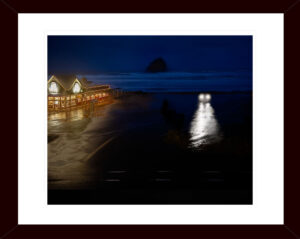 Fine art print of coastal pre-dawn scene with lone car and ocean mist – Fred Gerendasy Photography