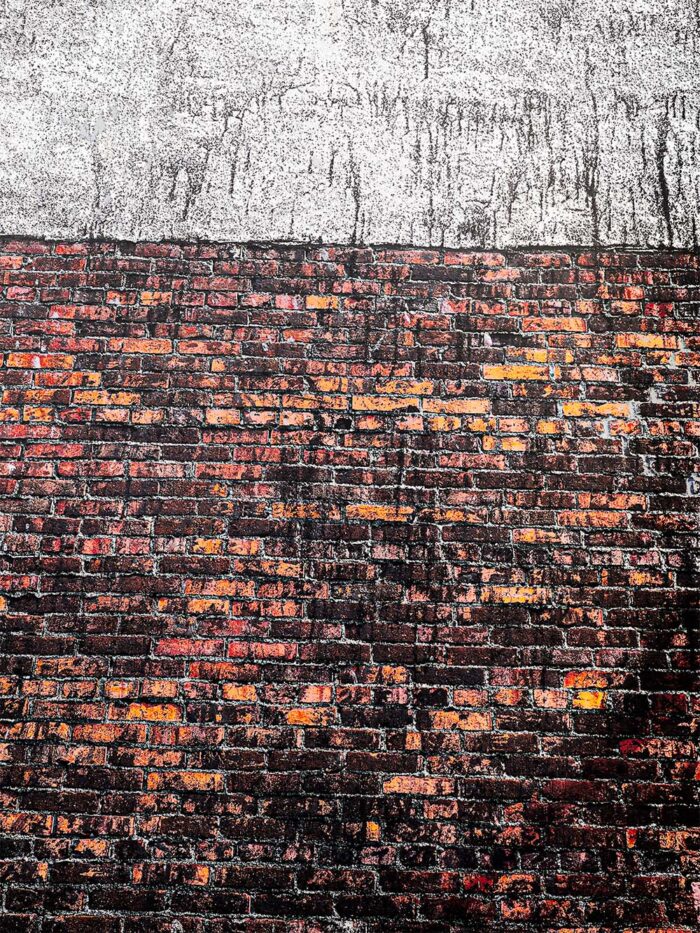 Brick and Mortar archival pigment print by Fred Gerendasy Photography – fine art photo of aged and textured red brick