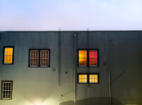 Windows In Deep Colors archival pigment print by Fred Gerendasy Photography – vibrant nighttime image of windows glowing against a darkening sky
