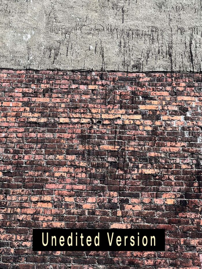 Unedited Brick and Mortar photograph by Fred Gerendasy Photography – original capture of weathered and textured, red brick wall